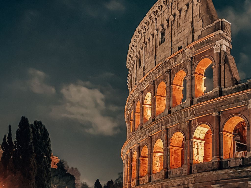 The Colosseum at night