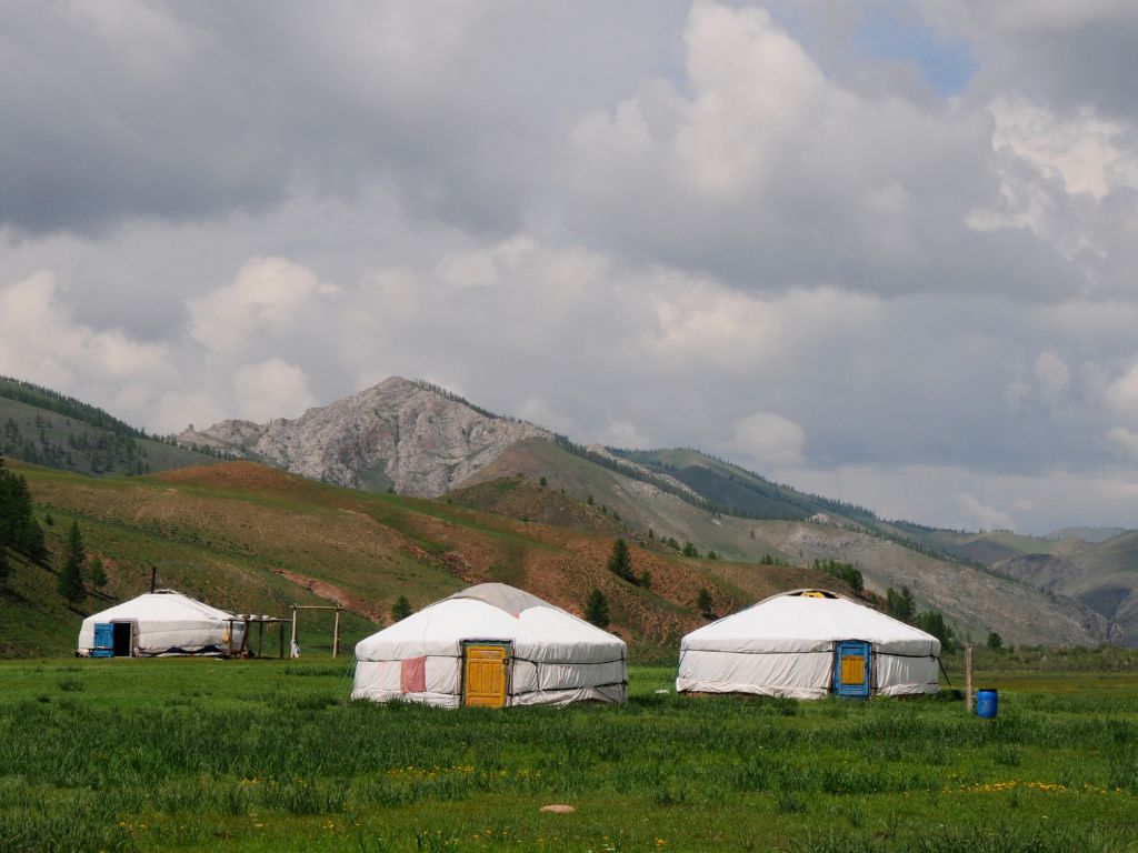 Yurts with 90 Degrees at Center Stand Strong